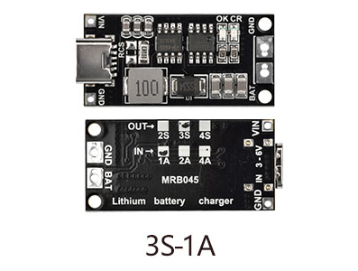 M&oacute;dulo conversor DC-DC e carregador 18650 pol&iacute;mero de l&iacute;tio USB Type-C para 3S 12,6V 1A - Imagem 1