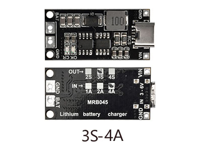 M&oacute;dulo carregador 18650 Li-ion/LiPo Type C para 3S 12,6V 4A com conversor booster DC-DC - Imagem 1