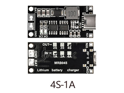 M&oacute;dulo conversor DC-DC boost e carregador Type-C 4S 16,8V 1A para 18650 Li-Pol&iacute;mero - Imagem 1