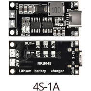 M&oacute;dulo conversor DC-DC boost e carregador Type-C 4S 16,8V 1A para 18650 Li-Pol&iacute;mero