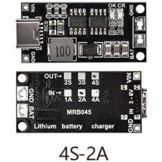 M&oacute;dulo conversor DC-DC e carregador 18650 Type C para 4S 16,8 V 2 A