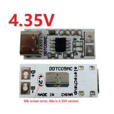 M&oacute;dulo carregador de bateria de l&iacute;tio 4,35V 1A USB Type-C conversor DC-DC