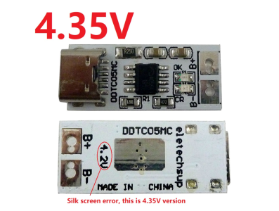 M&oacute;dulo carregador de bateria de l&iacute;tio 4,35V 1A USB Type-C conversor DC-DC - Imagem 1