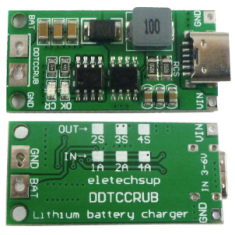 M&oacute;dulo carregador de bateria de l&iacute;tio 3S 12,6V 1A para c&eacute;lulas 18650 Type-C