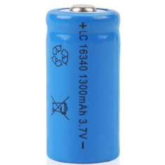 16340 Rechargeable Lithium Battery 1300mah