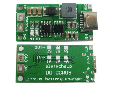 M&oacute;dulo carregador 3S 12,6V 4A para baterias 18650 Li-ion com entrada Type-C (Conversor DC-DC) - Imagem 1