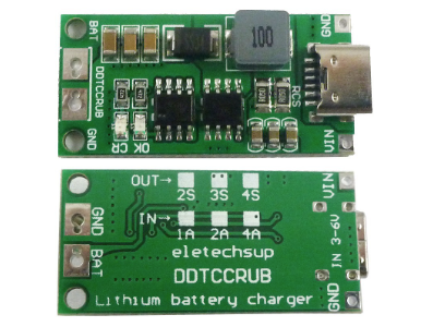 M&oacute;dulo carregador e conversor DC-DC 4S 16,8V 1A para baterias 18650 com Type-C - Imagem 1