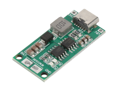 M&oacute;dulo carregador e conversor DC-DC 2S 8,4V 4A para baterias 18650 com entrada Type-C - Imagem 1