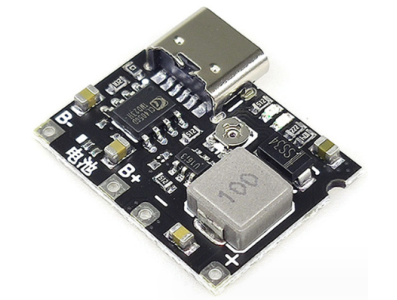 M&oacute;dulo conversor DC-DC integrado ajust&aacute;vel preto 3,7V a 9V / 5V para bateria 18650 com carga, boost e descarga 2A - Imagem 1