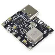 M&oacute;dulo conversor DC-DC integrado ajust&aacute;vel preto 3,7V a 9V / 5V para bateria 18650 com carga, boost e descarga 2A
