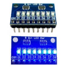 DM41A08 M&oacute;dulo indicador LED 8 bits c&aacute;todo comum azul 3.3V e 5V