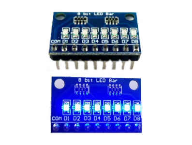 DM41A08 M&oacute;dulo indicador LED 8 bits c&aacute;todo comum azul 3.3V e 5V - Imagem 1