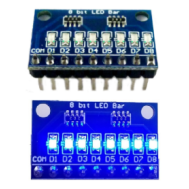 DM41A08 M&oacute;dulo indicador LED 8 bits c&aacute;todo comum azul 3.3V e 5V