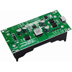M&oacute;dulo carregador 3A para 18650 com caixa de bateria, sa&iacute;da 9V e entrada Type-C, conversor DC-DC