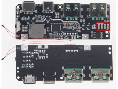 M&oacute;dulo DC-DC QC4 + PD3.0 22,5W 5 portas bidirecional de carregamento r&aacute;pido com indicador de energia frontal - Imagem 1
