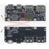M&oacute;dulo DC-DC 5 portas com carregamento r&aacute;pido bidirecional QC4+ PD3.0 22,5W e display LED digital