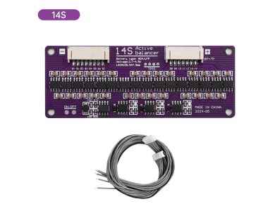 Placa equalizadora ativa 14S 1,5A para bateria de l&iacute;tio com capacitor de balanceamento - Imagem 1