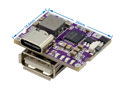 M&oacute;dulo 3A de carga e descarga r&aacute;pida IP5310 com Type-C e USB, conversor DC-DC - Imagem 1