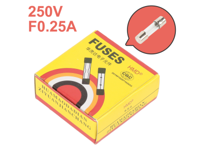 Fus&iacute;vel de vidro 5 x 20 mm, r&aacute;pido 0,25 A 250 V, 100 unidades - Imagem 1