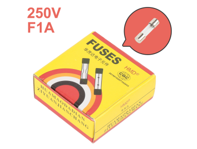 Fus&iacute;veis de vidro 5 x 20 mm, a&ccedil;&atilde;o r&aacute;pida, 1 A, 250 V, 100 unidades - Imagem 1
