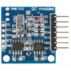 M&oacute;dulo RTC DS1307 24C32 (Real Time Clock) para Arduino com pontos para soldagem sem bateria