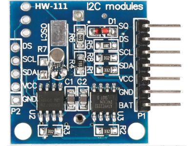 M&oacute;dulo RTC DS1307 24C32 (Real Time Clock) para Arduino com pontos para soldagem sem bateria - Imagem 1