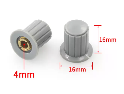 Manopla de potenci&ocirc;metro cinza KYP16-16-4J furo 4 mm para WXD3-13-2W - Imagem 1