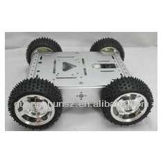 Chassi met&aacute;lico para carro rob&ocirc; estilo tanque com pneus grandes