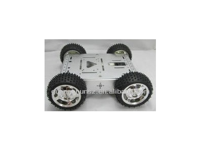 Chassi met&aacute;lico para carro rob&ocirc; estilo tanque com pneus grandes - Imagem 1