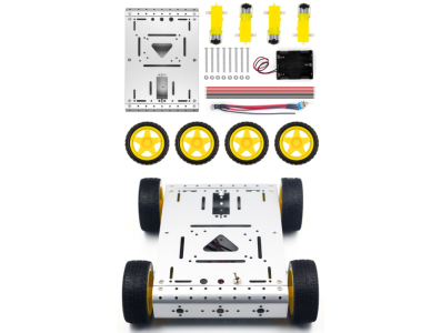 Chassi de metal em formato de tanque prata para kits de rob&oacute;tica e carros inteligentes - Imagem 6