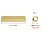 Pino roscado hexagonal de cobre M3 x 14 mm (dupla rosca) - Thumb - 1