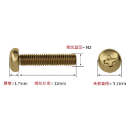 Parafuso M3 x 12 mm cabe&ccedil;a pan cruzada lat&atilde;o