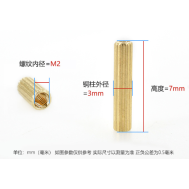 Parafuso cil&iacute;ndrico M2 x 7 mm com dupla passagem