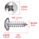 Parafuso autotarraxante cabe&ccedil;a pan A&ccedil;o inox 304 entalhe cruciforme M3 x 10 mm - Thumb - 1