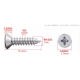Parafuso autotarraxante M1,0 x 3 mm em a&ccedil;o inox 304, cabe&ccedil;a escareada com encaixe cruzado - Thumb - 1