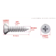 Parafuso auto-roscante em a&ccedil;o inox 304, cabe&ccedil;a escareada com fenda cruzada M1.0*4 - Thumb - 1