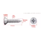 Parafuso autoatarrachante A&ccedil;o Inox 304 cabe&ccedil;a escareada fenda cruzada M1.0 x 5 mm - Thumb - 1