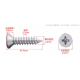Parafuso autoatarraxante escareado com entalhe cruzado M1.4&times;4 A&ccedil;o inox 304 - Thumb - 1
