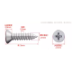 Parafuso autoatarrachante M1,4 x 5 mm cabe&ccedil;a escareada com encaixe cruzado A&ccedil;o Inoxid&aacute;vel 304 - Thumb - 1