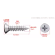 Parafuso autoatarraxante de a&ccedil;o inox 304 com cabe&ccedil;a escareada e encaixe cruzado M2&times;6 - Thumb - 1