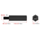 Espa&ccedil;ador coluna hexagonal de nylon preto M3*9+6MM, cabe&ccedil;a &uacute;nica - Thumb - 1