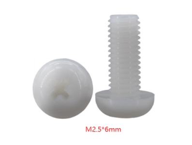 Parafuso Phillips cabe&ccedil;a pan de nylon branco M2,5 x 6 mm - Imagem 1