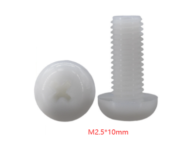 Parafuso de nylon M2,5 x 10 mm cabe&ccedil;a pan Phillips branco - Imagem 1