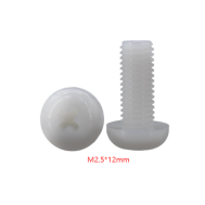 Parafuso Phillips de cabe&ccedil;a pan em nylon branco M2,5 x 12 mm