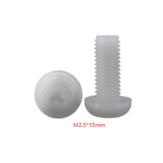 Parafuso de nylon branco M2,5 x 15 mm, cabe&ccedil;a pan Phillips