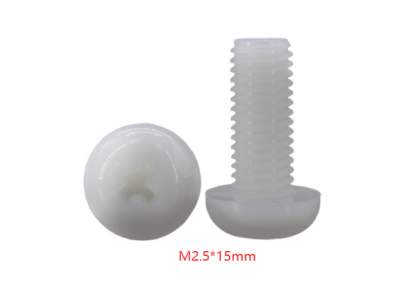 Parafuso de nylon branco M2,5 x 15 mm, cabe&ccedil;a pan Phillips - Imagem 1