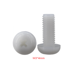 Parafuso de nylon M3 x 4 mm cabe&ccedil;a pan Phillips branco
