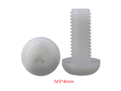 Parafuso de nylon M3 x 4 mm cabe&ccedil;a pan Phillips branco - Imagem 1