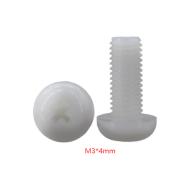 Parafuso de nylon M3 x 4 mm cabe&ccedil;a pan Phillips branco
