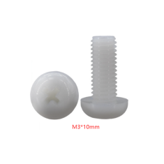 Parafuso de nylon branco M3 x 10 mm cabe&ccedil;a pan Phillips